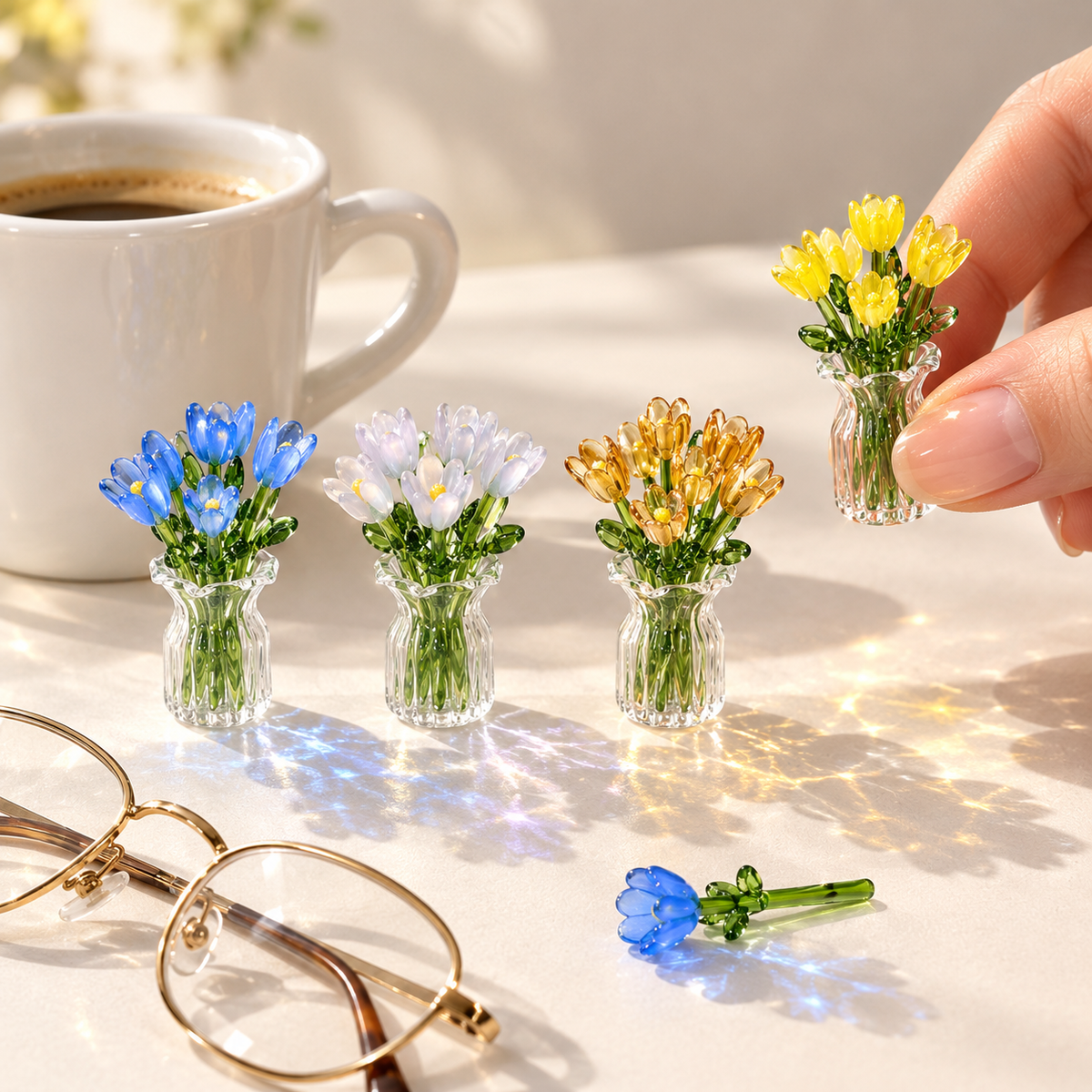 Sunlit Glass Bouquet